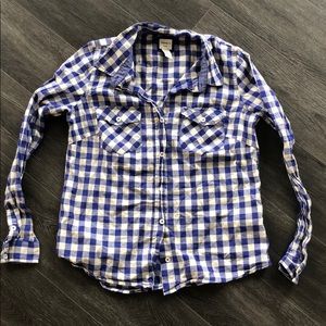 🛍Forever 21 blue plaid flannel